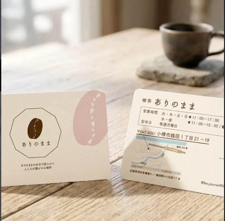 ショップカードとコーヒー